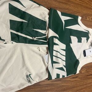 Nike Women Jersey shirt set with shorts Cream and Green Shorts